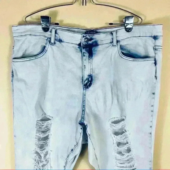 Venus Super Acid Wash Distressed Stretch High Waist Skinny Jegging Jeans Size 24 - Picture 2 of 13